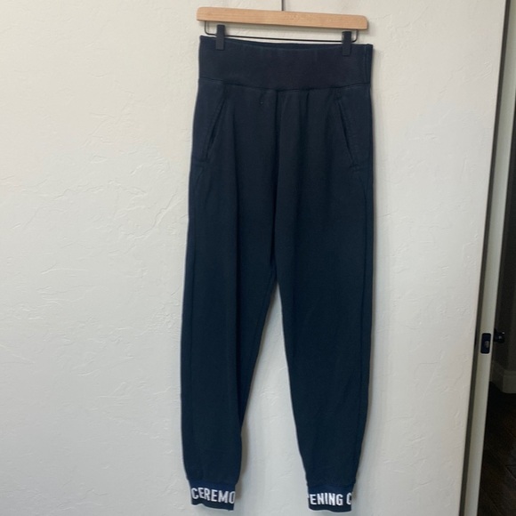 Opening Ceremony Pants - Opening Ceremony Roll down waistband spell out joggers size small.Black
